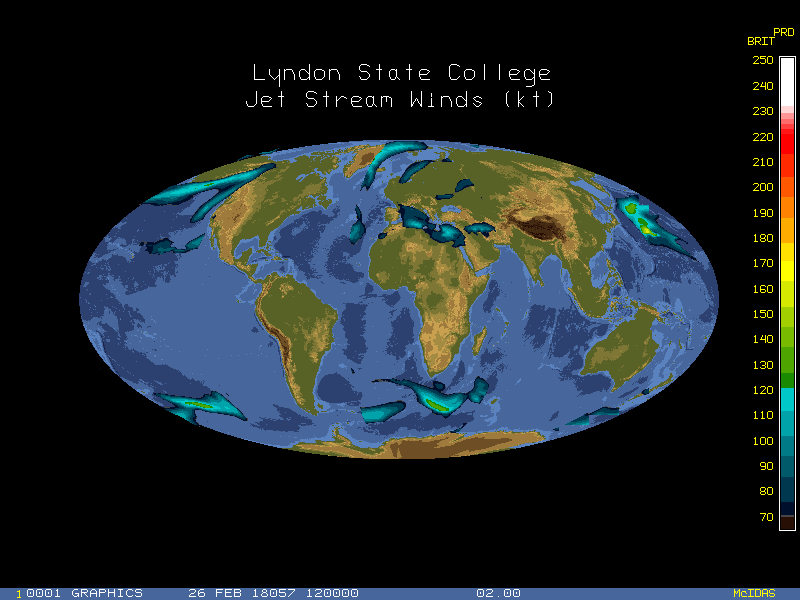computer-generated image of jetstream speeds around the world